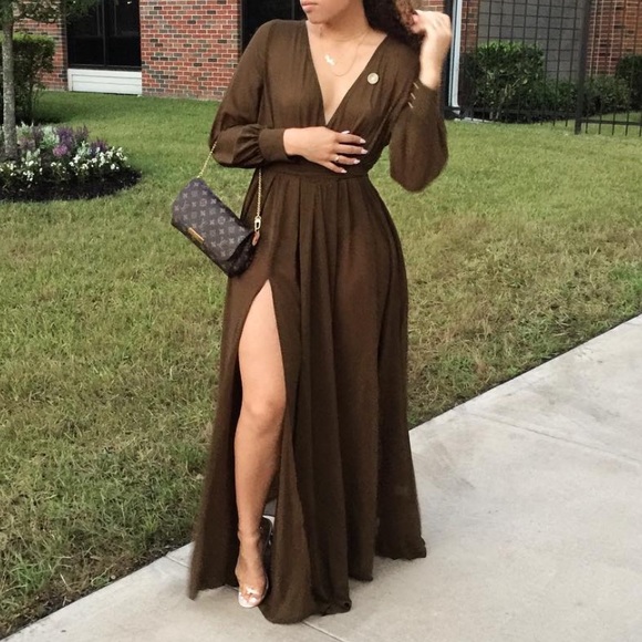 Naked wardrobe olive long sleeve dress 🫒 🍸 - Picture 2 of 7